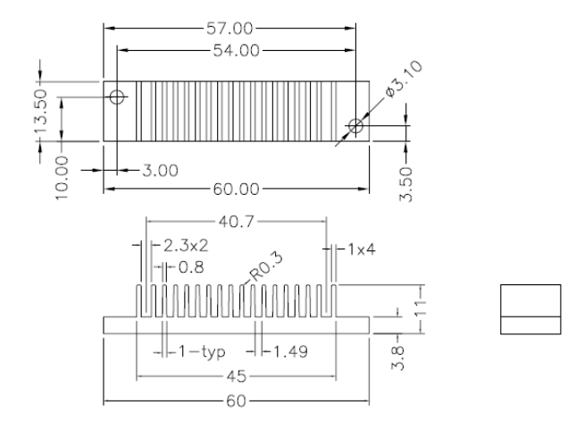 Thermal heat sink dimension