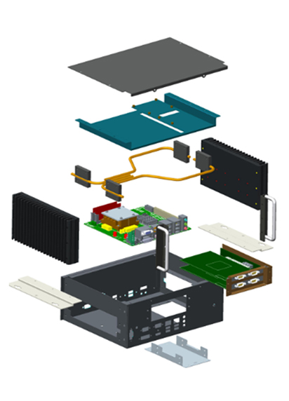 1. Thermal Pad After countless experiments, PERFECTRON’s experienced engineer team has learned valuable lessons about the perfect thickness of thermal pad from failures.  Precise design of thermal pad: the gap between CPU die and heat sink should be less than 1mm.   2. Copper & Aluminum Heat Spreader  The outer layer contains 96% of aluminum, the height is 23.5mm and it weighs 142g. The inner layer contains 99.9% of copper, the height is 23.5mm and it weighs 173g.   3. Pure Copper Heat Pipe Heat pipe transfers heat from the heat sources to the heat sink over relatively long distance.Two-phase heat transfer involves the liquid-vapor phase change of a working fluid.  The longer ones are 365mm in length, 99.9% purity of copper. The shorter ones are 157mm in length, 99.9% purity of copper.  High heat conductivity efficiency up to 5000.   4. Dual Sided Aluminum Heat Sink  The heat sink each weighs 650g, and the height is 3.8cm The heat conducted by the heat sink will be dissipated by the aluminum heat sink placed on the two sides. Aluminum has higher efficiency in heat dissipation.