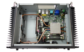 Procedure:  The thermal pad is first placed directly on top of the CPU die to create a tight connection between the two. The custom made heat spreader, with four semi-circle trails precisely CNC milled, houses the four pure copper heat pipes securely. The top layer is a flat aluminum heat sink that can achieve the most effective heat dissipation solution.