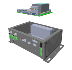 RC200 main board: 3.5” SBC-OXY5336A  (1) Intel® Core i7 CPU soldering onboard RC200 is based on 3.5” SBC—OXY5335A, powered by Intel Ivy Bridge i7-3517UE dual core processor plus QM77 chipset soldered onboard. With CPU soldering onboard, there is less conduction of heat and high density interconnection between the motherboard and the component, which reduces the MB from the crisis of overheating. Apart from overheating, soldering onboard also provides the best level of shock and vibration protection, removing the unnecessary concern about poor connection that CPU socket type may bring.  (2) Wide Range DC input For military and heavy duty vehicle applications, instable voltage always brings headaches about damaging the electric components. RC200 supports 36V to 72V DC-in (default 48V DC-in), the flexible acceptance of inconsistent power input makes it capable of surviving tough engine cranks and transient over-voltage situations. This feature is compliant with EN50155 which is perfectly designed for railway applications.