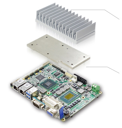 Aluminum Passive Heat Sink Heat sink is known for lowering the temperature by dissipating heat into the surrounding air. Though copper absorbs faster, it doesn’t dissipate faster than aluminum. •It contains 96 % of aluminum, 30.8 mm height and weighs 321 g •High and low fin design plus wave line increase contact surface up to 30-40% and create airflow. •Consume shorter heat dissipating time owing to lower metal density •Better performance in heat dissipating  Copper Flat Heat Spreader Heat spreader is known for improving the distribution of heat. According to metal characteristics, copper has better heat absorption performance than aluminum. That is why copper is chosen to be heat spreader. •It contains 99.9 % purity of copper, 5.5 mm height and weighs 326 g •Absorb heat quicker than aluminum owing to higher heat conductivity coefficient (copper 402: aluminum 266) •Better performance in heat absorbing  Synergies of copper heat spreader plus aluminum heat sink: “Copper absorbs heat faster; aluminum dissipates heat faster” Possessing the physical knowledge and expertise about metal characteristics accomplish the perfect match of thermal solution.  Operating Temp. Can with stand extended temperature from -40°C to 85°C